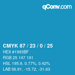 Color code: CMYK 87 / 23 / 0 / 25 | qconv.com