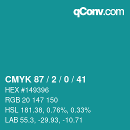 Código de color: CMYK 87 / 2 / 0 / 41 | qconv.com