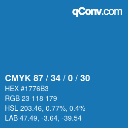 Color code: CMYK 87 / 34 / 0 / 30 | qconv.com