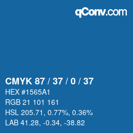 カラーコード: CMYK 87 / 37 / 0 / 37 | qconv.com