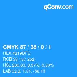 Farbcode: CMYK 87 / 38 / 0 / 1 | qconv.com