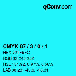 Farbcode: CMYK 87 / 3 / 0 / 1 | qconv.com