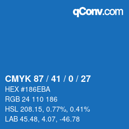 颜色代码: CMYK 87 / 41 / 0 / 27 | qconv.com