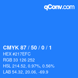Color code: CMYK 87 / 50 / 0 / 1 | qconv.com