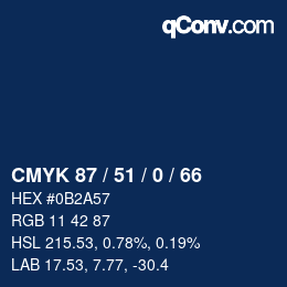 Color code: CMYK 87 / 51 / 0 / 66 | qconv.com