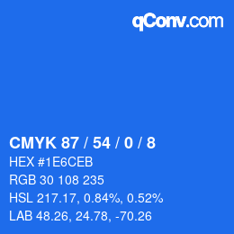 颜色代码: CMYK 87 / 54 / 0 / 8 | qconv.com