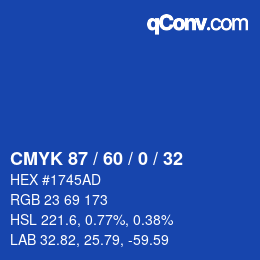 Color code: CMYK 87 / 60 / 0 / 32 | qconv.com