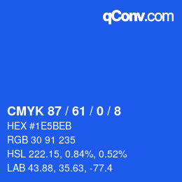 Código de color: CMYK 87 / 61 / 0 / 8 | qconv.com