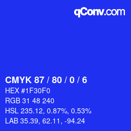 Color code: CMYK 87 / 80 / 0 / 6 | qconv.com