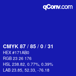 Código de color: CMYK 87 / 85 / 0 / 31 | qconv.com