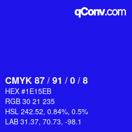 Color code: CMYK 87 / 91 / 0 / 8 | qconv.com