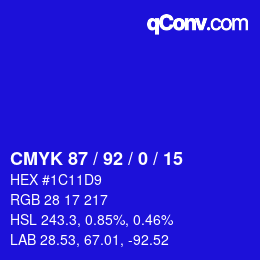 Color code: CMYK 87 / 92 / 0 / 15 | qconv.com