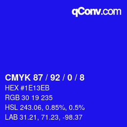 Color code: CMYK 87 / 92 / 0 / 8 | qconv.com