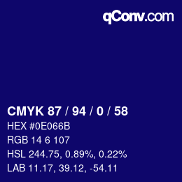 Color code: CMYK 87 / 94 / 0 / 58 | qconv.com
