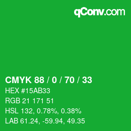 颜色代码: CMYK 88 / 0 / 70 / 33 | qconv.com