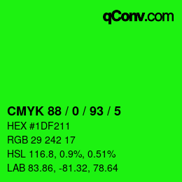 Color code: CMYK 88 / 0 / 93 / 5 | qconv.com