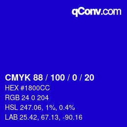 Color code: CMYK 88 / 100 / 0 / 20 | qconv.com