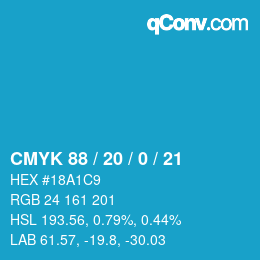 Color code: CMYK 88 / 20 / 0 / 21 | qconv.com