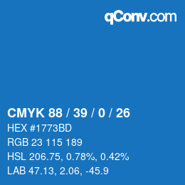 Color code: CMYK 88 / 39 / 0 / 26 | qconv.com