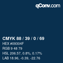 Color code: CMYK 88 / 39 / 0 / 69 | qconv.com
