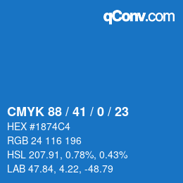 颜色代码: CMYK 88 / 41 / 0 / 23 | qconv.com