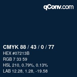 Color code: CMYK 88 / 43 / 0 / 77 | qconv.com