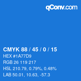 Color code: CMYK 88 / 45 / 0 / 15 | qconv.com