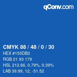Farbcode: CMYK 88 / 48 / 0 / 30 | qconv.com