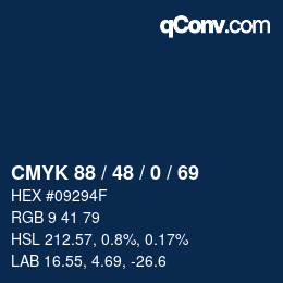 Color code: CMYK 88 / 48 / 0 / 69 | qconv.com