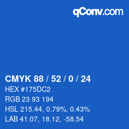 Color code: CMYK 88 / 52 / 0 / 24 | qconv.com