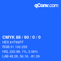 Color code: CMYK 88 / 60 / 0 / 0 | qconv.com