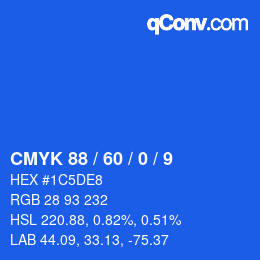 カラーコード: CMYK 88 / 60 / 0 / 9 | qconv.com