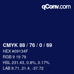 Color code: CMYK 88 / 76 / 0 / 69 | qconv.com