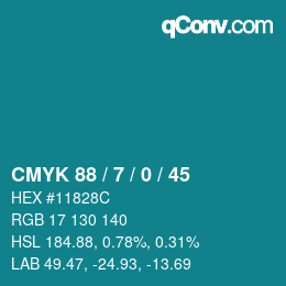 Color code: CMYK 88 / 7 / 0 / 45 | qconv.com