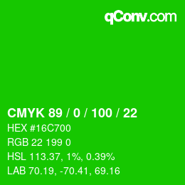 Color code: CMYK 89 / 0 / 100 / 22 | qconv.com