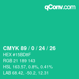 Color code: CMYK 89 / 0 / 24 / 26 | qconv.com