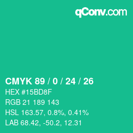 Color code: CMYK 89 / 0 / 24 / 26 | qconv.com