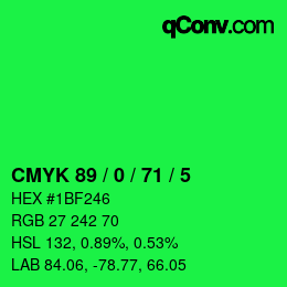 Color code: CMYK 89 / 0 / 71 / 5 | qconv.com