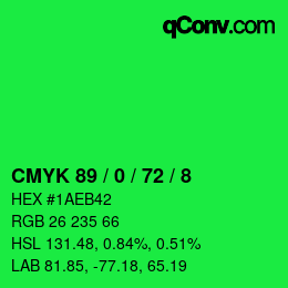 Color code: CMYK 89 / 0 / 72 / 8 | qconv.com