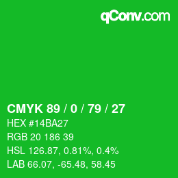 Color code: CMYK 89 / 0 / 79 / 27 | qconv.com