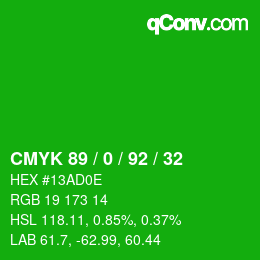 Color code: CMYK 89 / 0 / 92 / 32 | qconv.com
