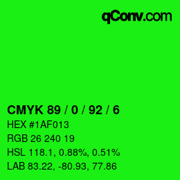 カラーコード: CMYK 89 / 0 / 92 / 6 | qconv.com