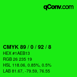 Color code: CMYK 89 / 0 / 92 / 8 | qconv.com