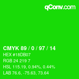 Color code: CMYK 89 / 0 / 97 / 14 | qconv.com