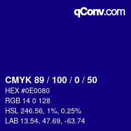 Color code: CMYK 89 / 100 / 0 / 50 | qconv.com