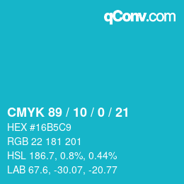 Color code: CMYK 89 / 10 / 0 / 21 | qconv.com