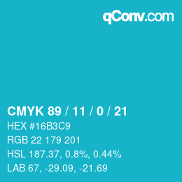 Color code: CMYK 89 / 11 / 0 / 21 | qconv.com