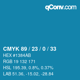 Color code: CMYK 89 / 23 / 0 / 33 | qconv.com