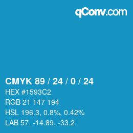 颜色代码: CMYK 89 / 24 / 0 / 24 | qconv.com