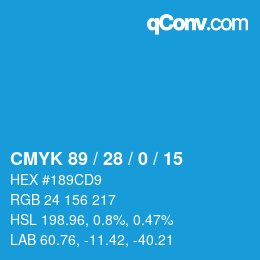 Color code: CMYK 89 / 28 / 0 / 15 | qconv.com